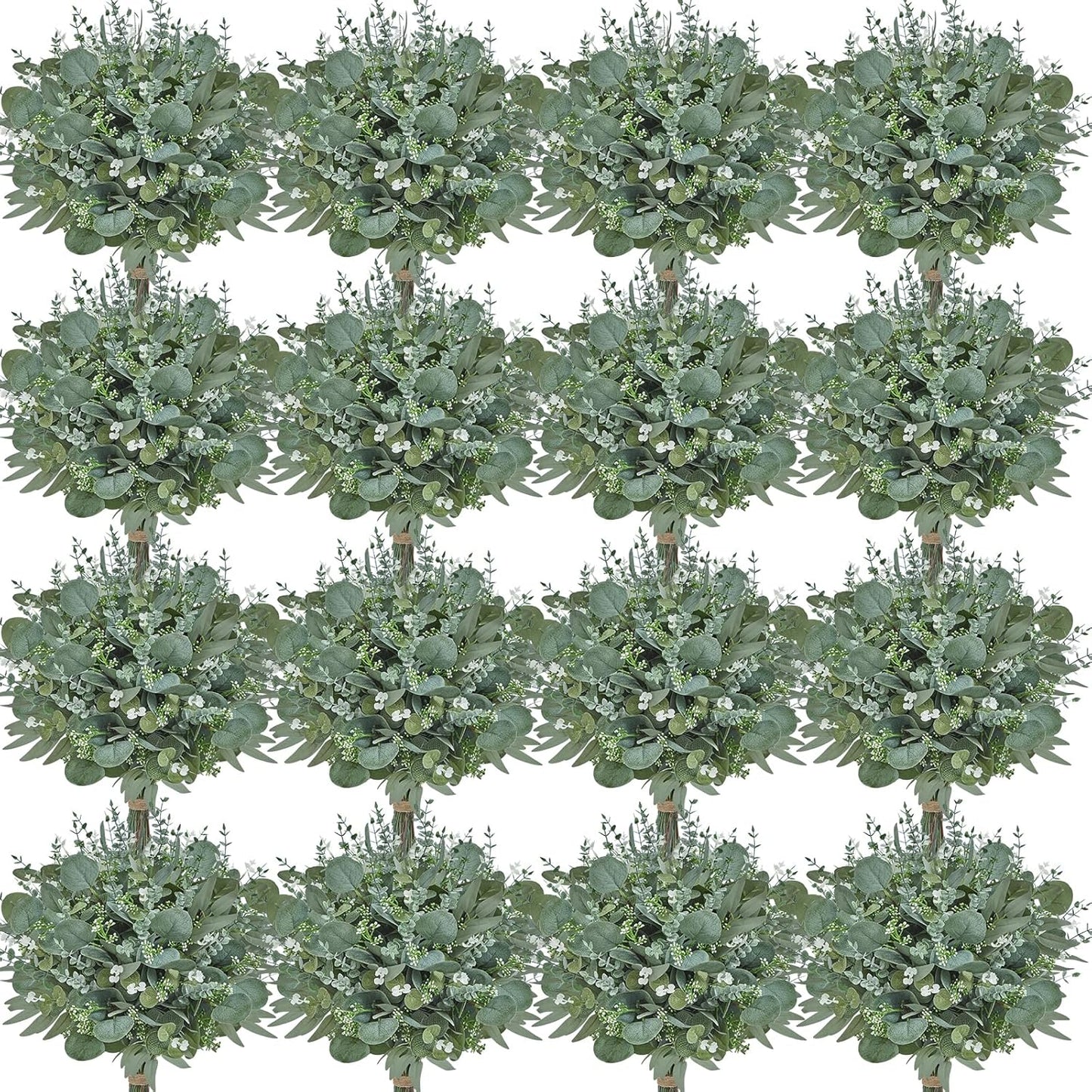 Artificial Greenery Stems, Faux Eucalyptus Stems Bulk with Fake Leaves, Mixed Greenery for Centerpieces and Vase, Artificial Eucalyptus Plants for DIY Flower Wedding Home Decor