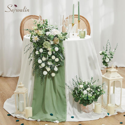 Artificial Greenery Stems, Faux Eucalyptus Stems Bulk with Fake Leaves, Mixed Greenery for Centerpieces and Vase, Artificial Eucalyptus Plants for DIY Flower Wedding Home Decor