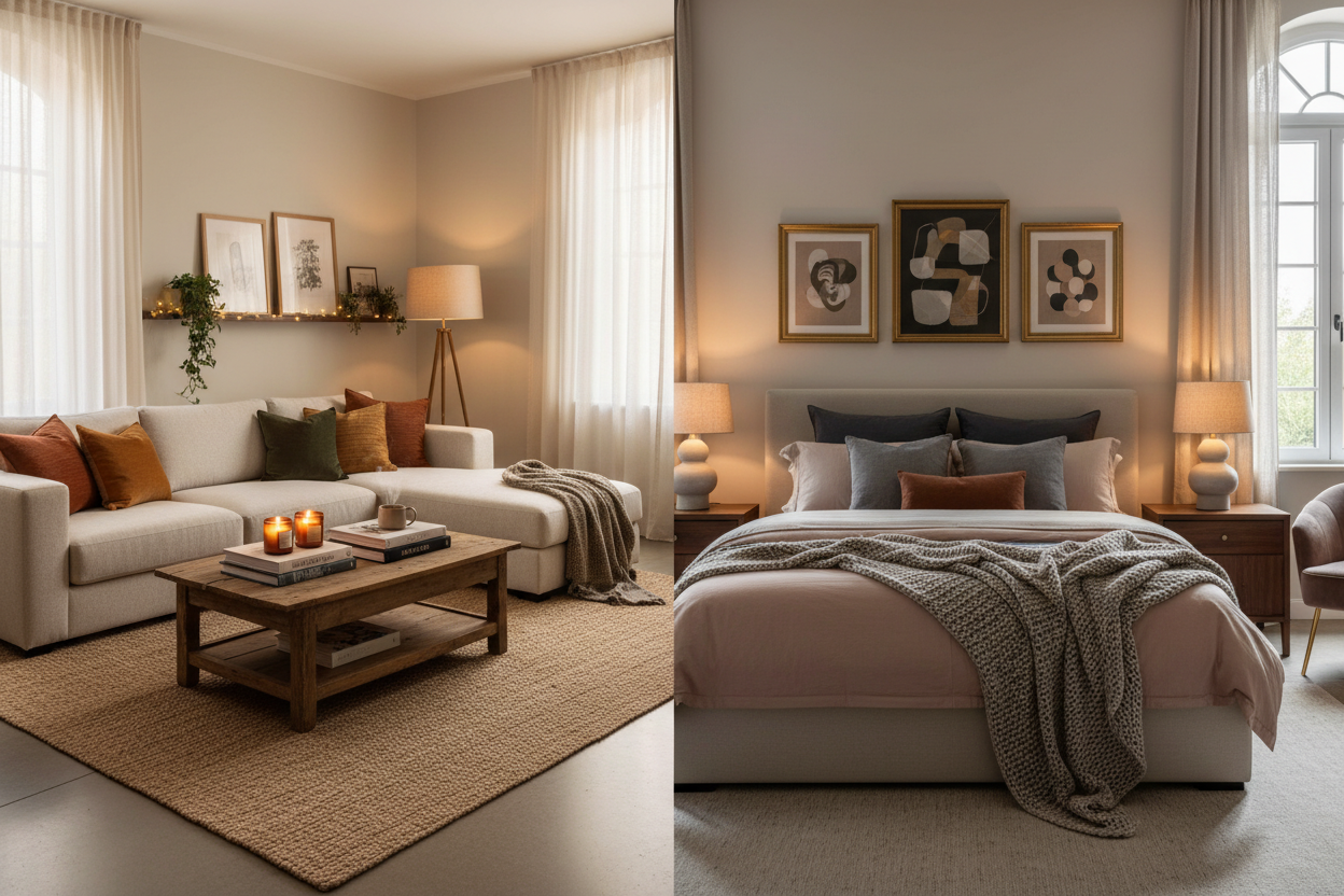 Living Room to Bedroom Home Decor