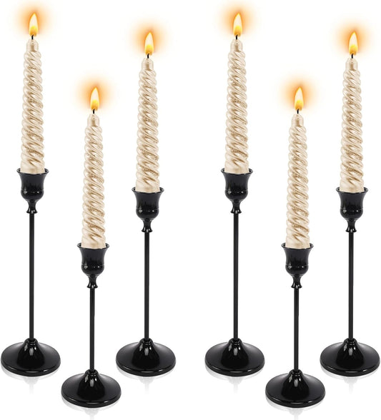 12pcs Gold Candle Holders, Candlestick Holders Taper Candle Holders for Pillar Candles Sticks Holder Decor Halloween Christmas Decorations Candle Candelabros para Centros de Mesa