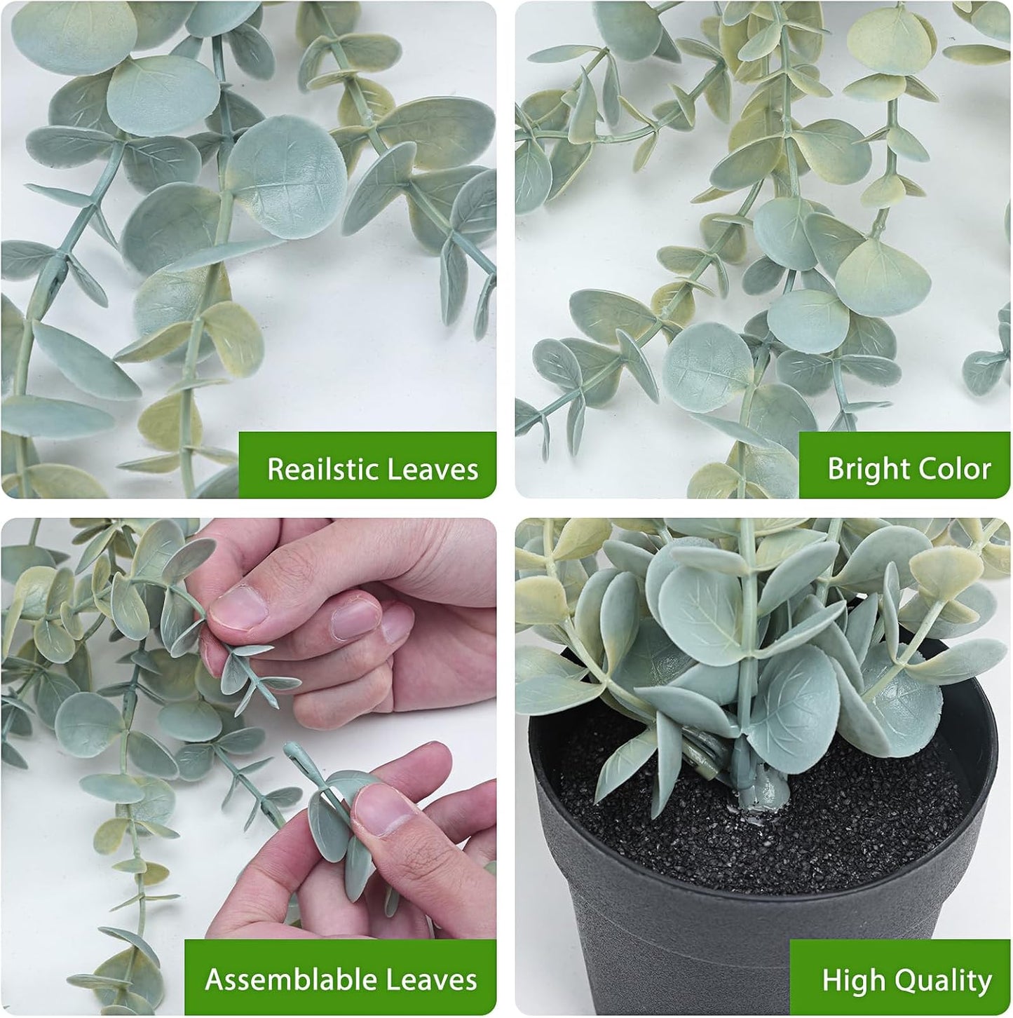 1pcs Artificial Hanging Plants, Fake Potted Eucalyptus Faux Hanging Plant for Wall Room Home Indoor Outdoor Shelf Decor