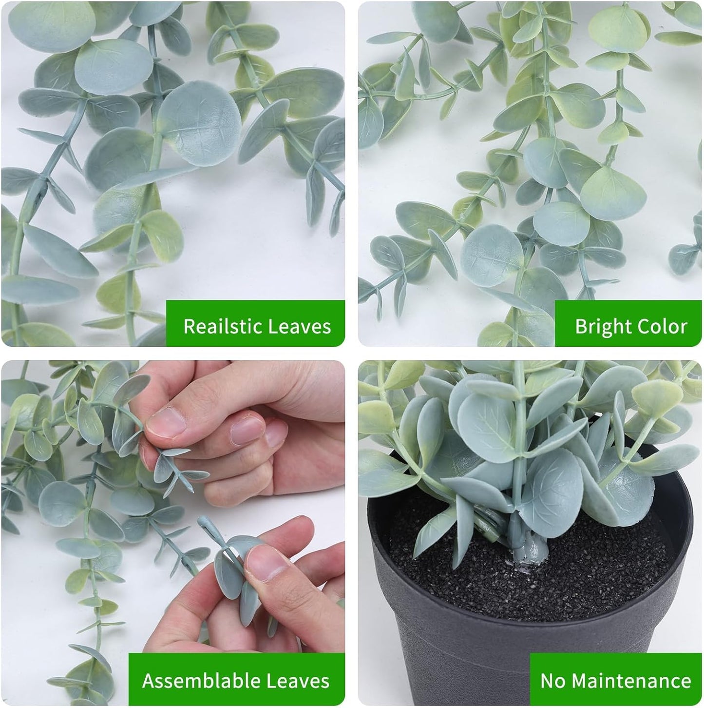 1pcs Artificial Hanging Plants, Fake Potted Eucalyptus Faux Hanging Plant for Wall Room Home Indoor Outdoor Shelf Decor